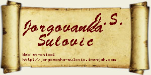 Jorgovanka Šulović vizit kartica
